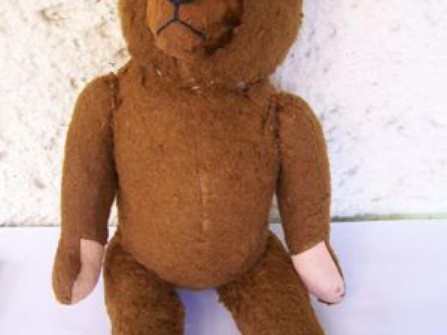 1957 DDR Teddybär Teddy Bär Plüschtier Stofftier Sonneberg DDR Spielzeug Antik Alt - 1